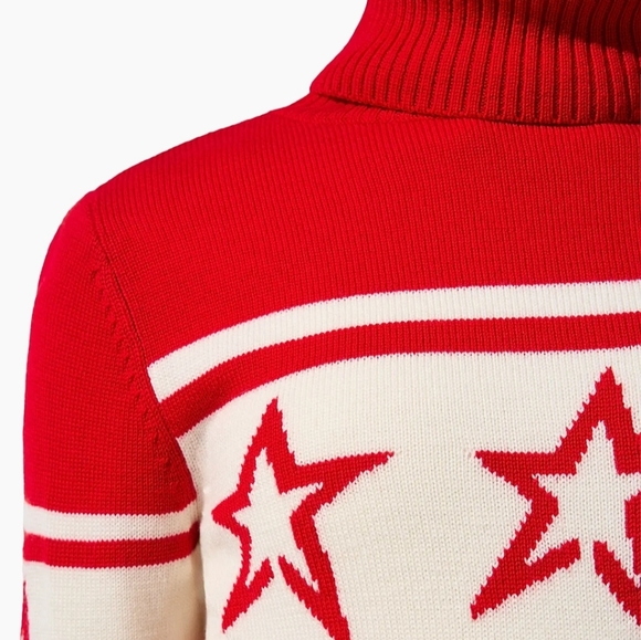 💥 Perfect Moment Chopper Turtleneck Sweater Perfect Moment Piste Stars Red - Picture 5 of 13